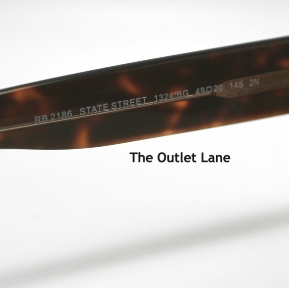 Model Display Ray-Ban State Street Gradient Brown RB2186 Tortoise - Picture 10 of 16